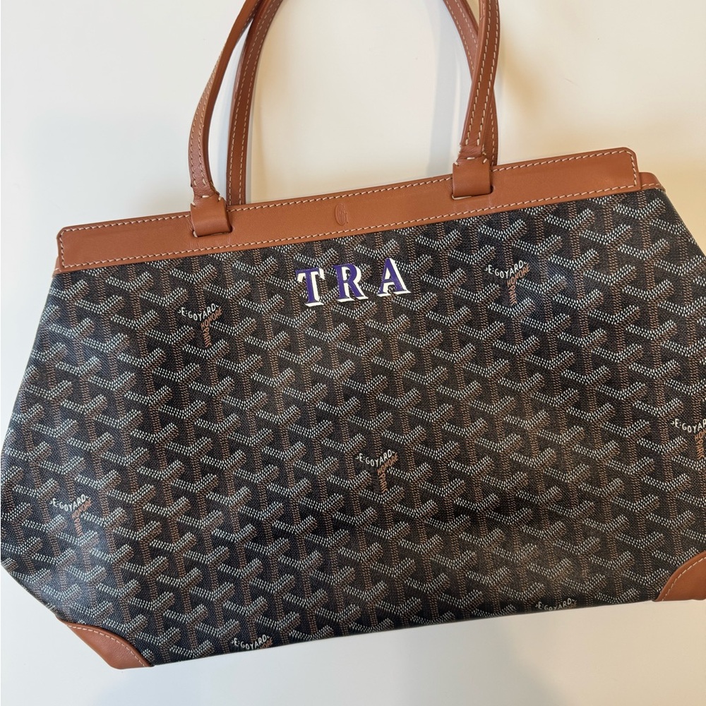 Goyard Black and Brown Shoulder Bag with Iconic Pattern